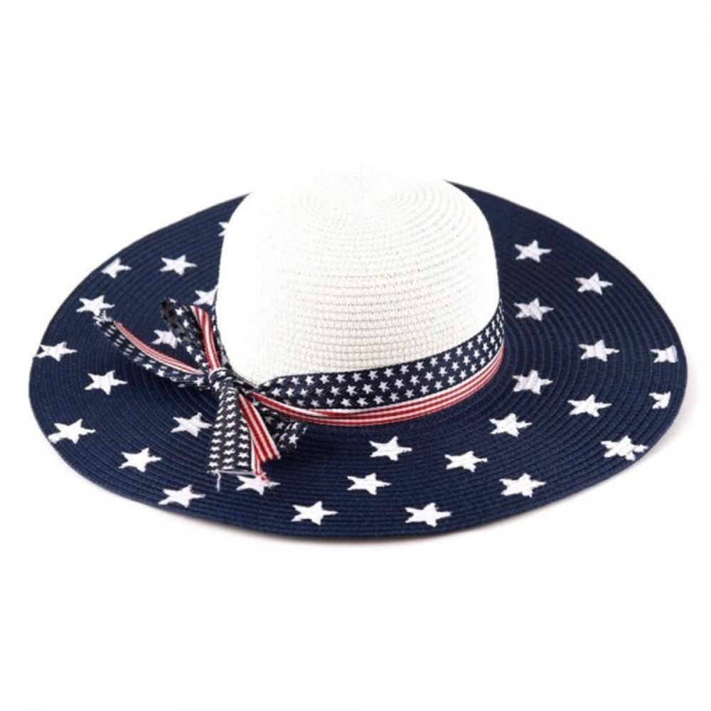 Women’s USA flag patriotic wide brim sun hat - Picture 1 of 1
